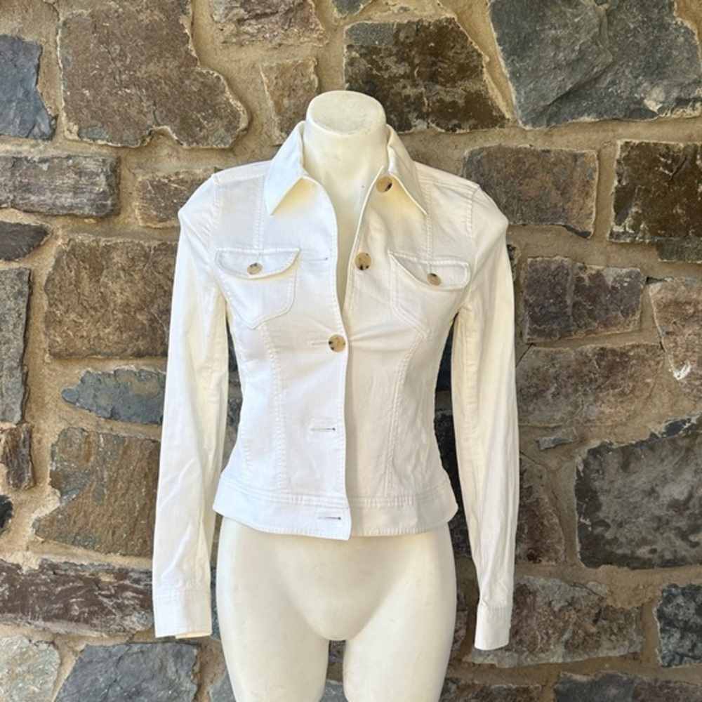 NEW Theory Kirisan Bedford Cord White Button Front Jacket Women’s Size Small